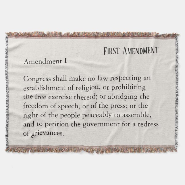 First Amendment Constitution Freedom of Speech Throw Blanket (Front)