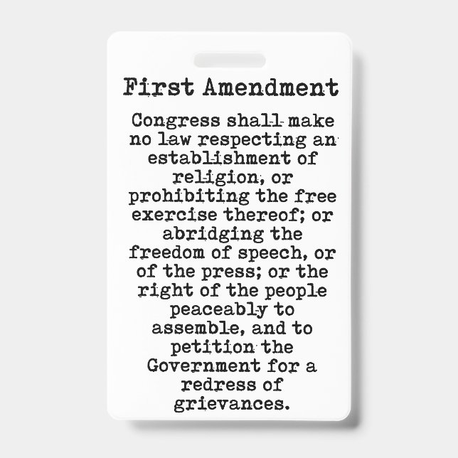 First Amendment-Constitution of the United States Badge (Front)