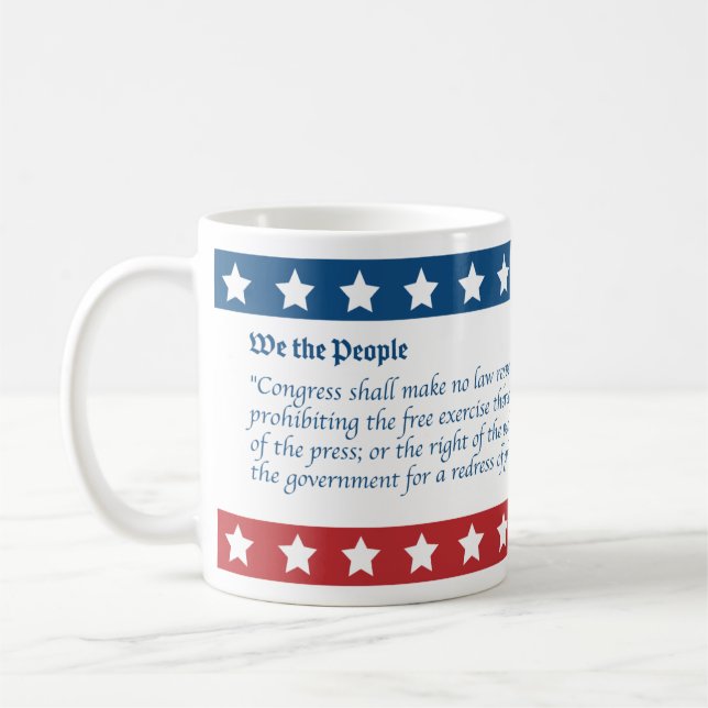 First Amendment Five Freedoms Coffee Mug (Left)