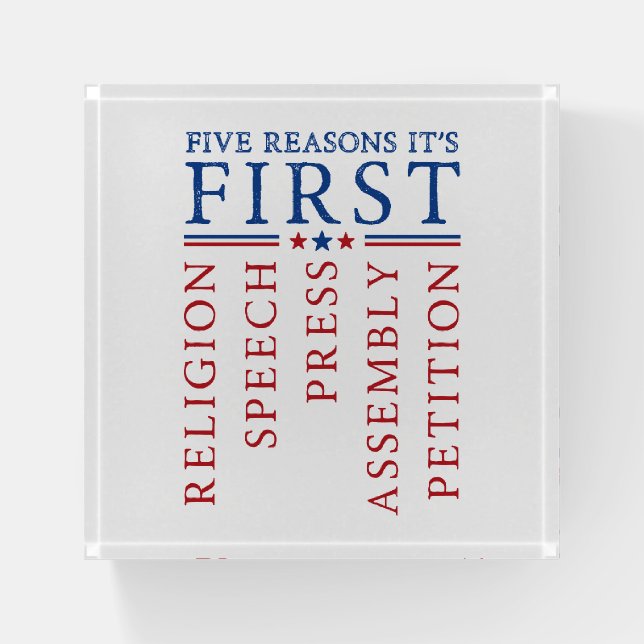 First Amendment Freedom of Speech Protest Rally Paperweight (Front)