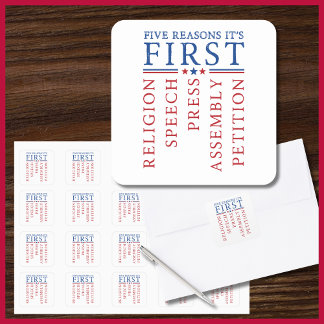 First Amendment Freedom of Speech Protest Square Sticker