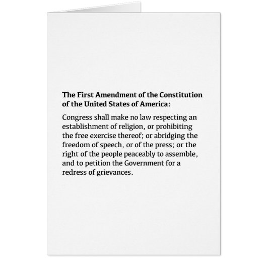 First Amendment of the Constitution Cards (Front)