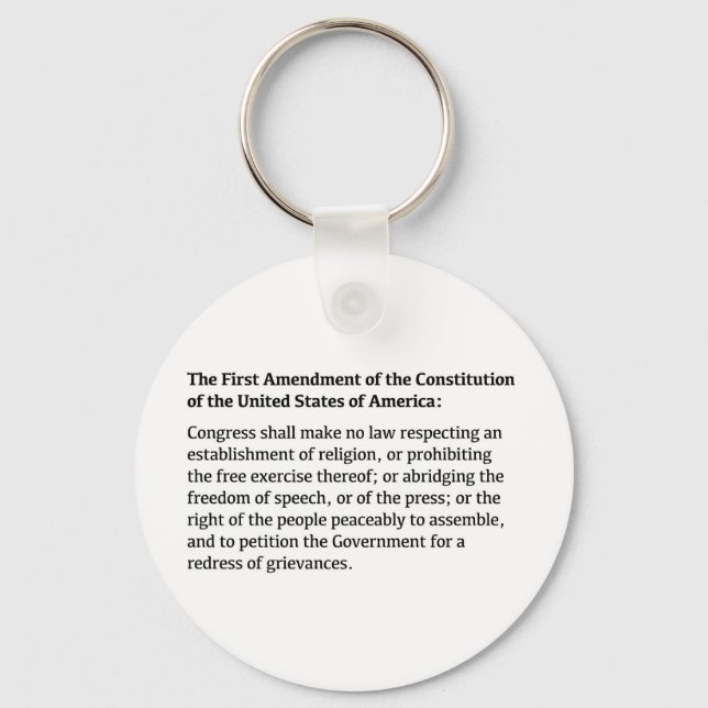 First Amendment of the Constitution Keychain (Front)