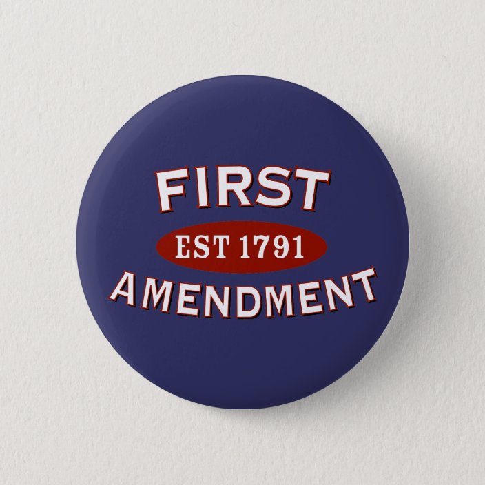 First Amendment Pinback Button