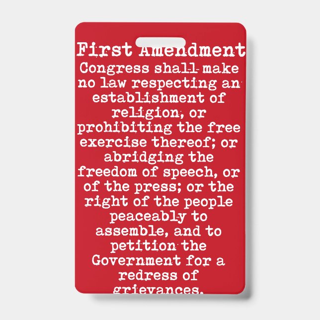 First Amendment Press Pass Badge (Front)