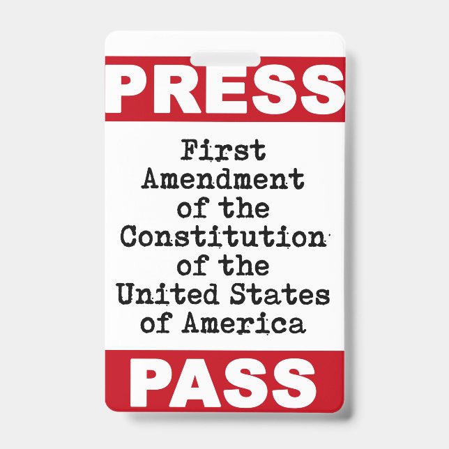 First Amendment Press Pass Badge (Front)