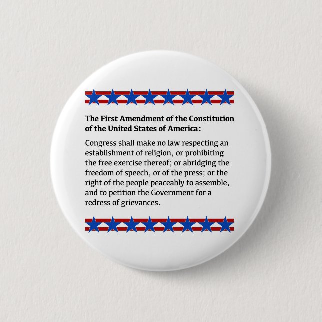 First Amendment Rights Pinback Button (Front)
