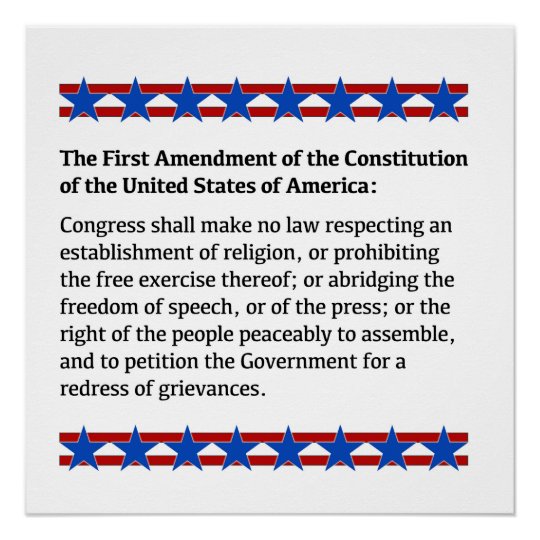 First Amendment Rights Poster | Zazzle.com