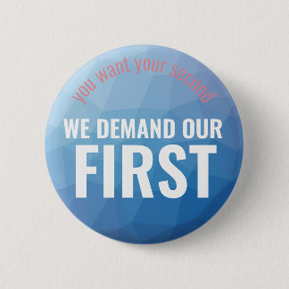 First Amendment Second Amendment Geometric Blue Button