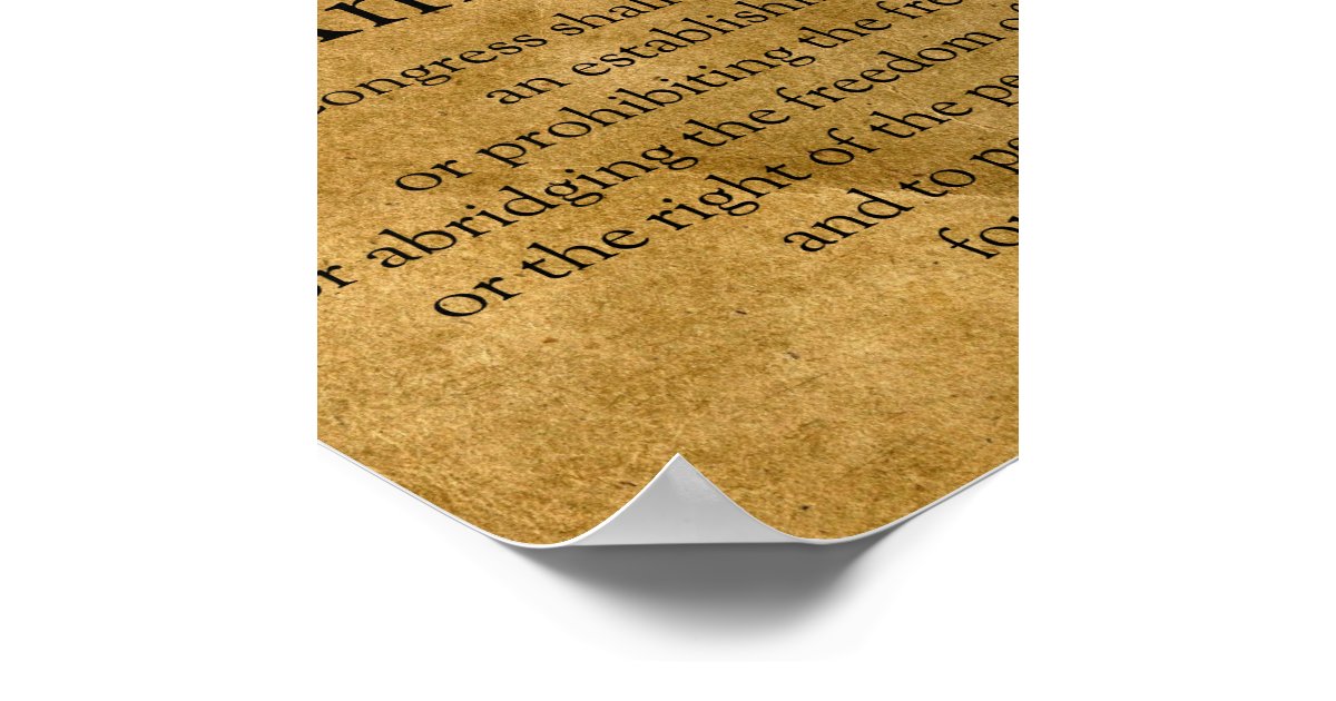 First Amendment to the U.S. Constitution Poster | Zazzle