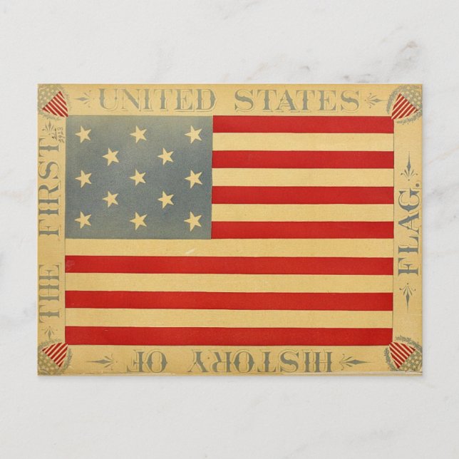 First American Flag Vintage Patriotic USA Postcard (Front)
