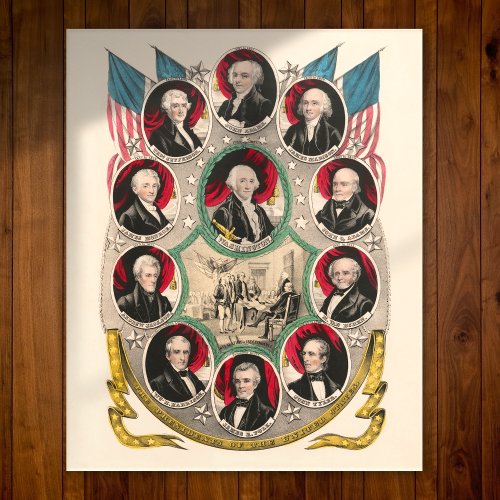 First American Presidents Restored 1844 Lithograph Acrylic Print