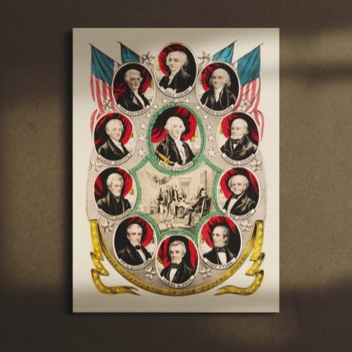First American Presidents Restored 1844 Lithograph Canvas Print