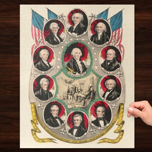 First American Presidents Restored 1844 Lithograph Jigsaw Puzzle
