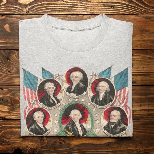 First American Presidents Restored 1844 Lithograph T_Shirt