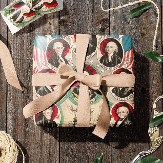 First American Presidents Restored 1844 Lithograph Wrapping Paper (Creator Uploaded)