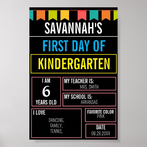 First and Last Day of School Board Back to School  Poster