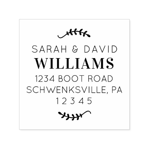 First and Last Name Address Stamp With Branch 