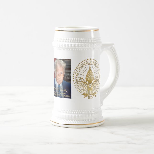 First and Second Inaugural Seal Donald Trump Beer Stein (Front Right)