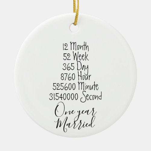 First Anniversary 1st year married wedding lover Ceramic Ornament