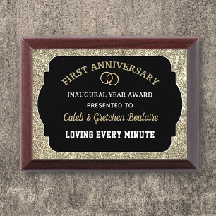 First Anniversary Custom Award Plaque
