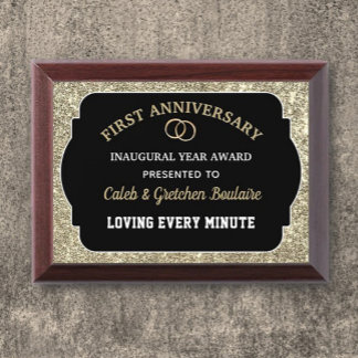First Anniversary Custom Award Plaque