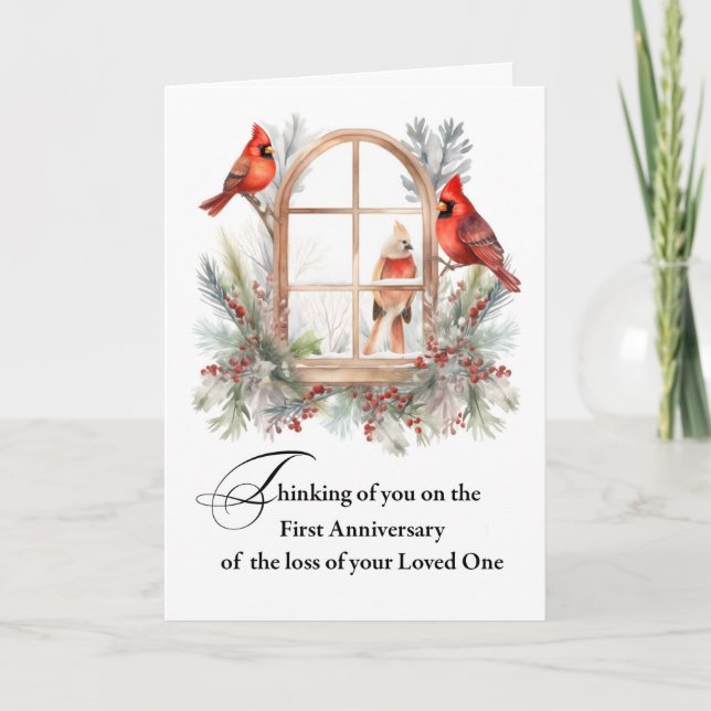 First Anniversary of Your Loss of Loved One Winter Card (Front)