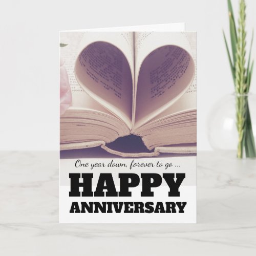 First anniversary Paper Heart Card