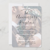 First Anniversary Wedding Reception Photo Overlay Invitation (Front)