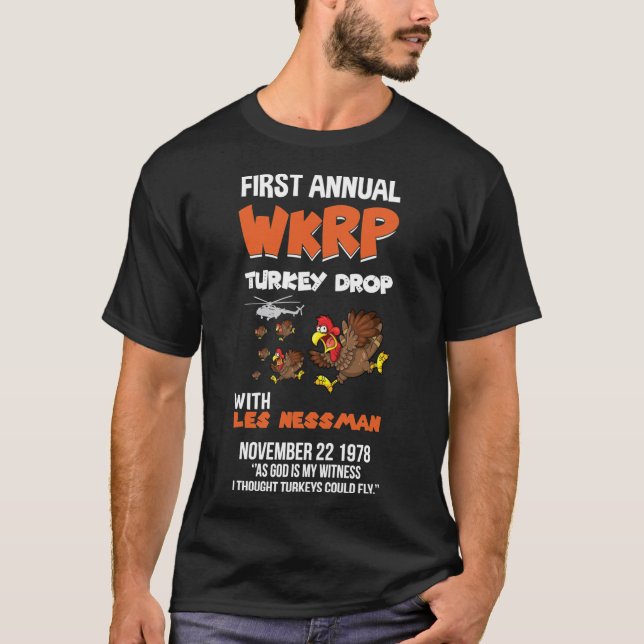 First Annual WKRP Turkey Drop  Essential  T-Shirt (Front)