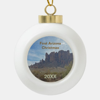 First Arizona Christmas Desert Landscape Keepsake Ceramic Ball Christmas Ornament