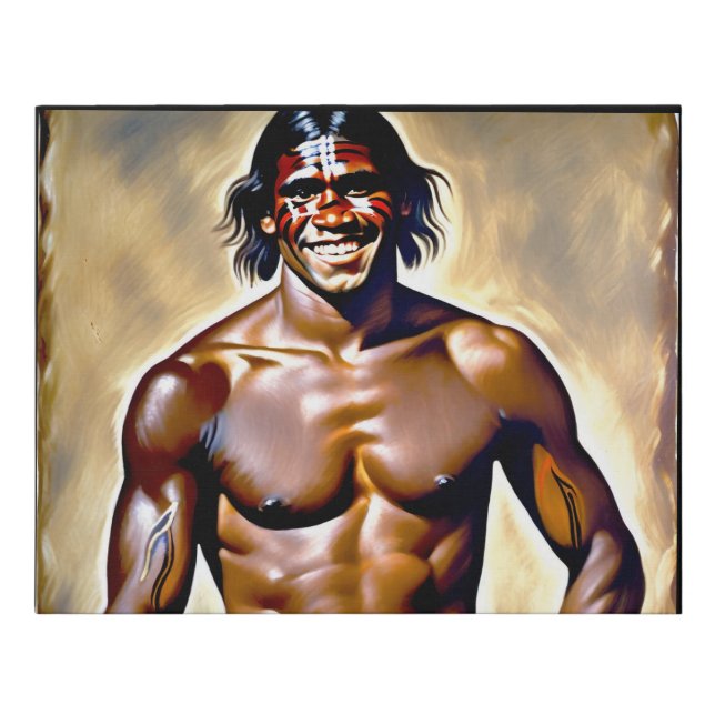 First Australian Indigenous Man Colonial Painting Faux Canvas Print (Front)
