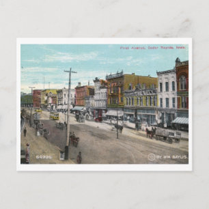 First Ave., Cedar Rapids, Iowa 1911 Vintage Postcard