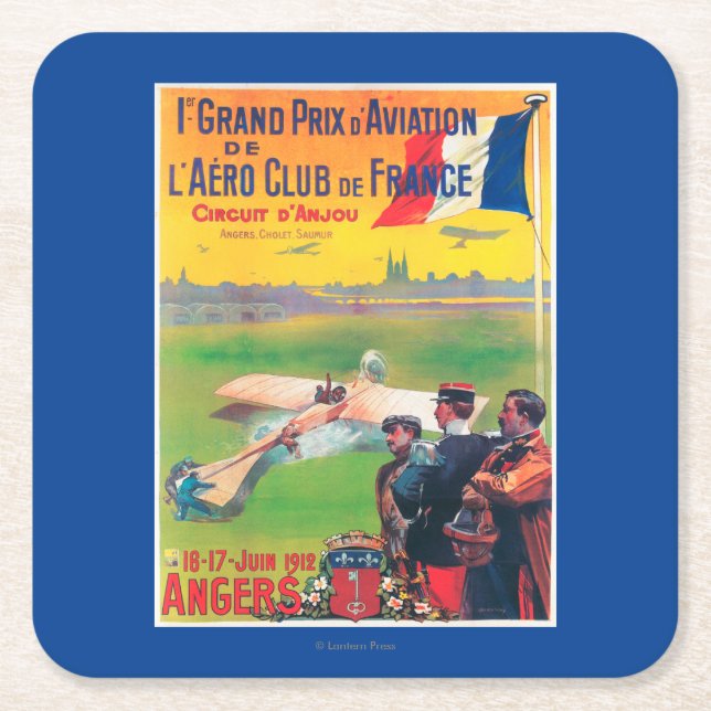 First Aviation Grand Prix Square Paper Coaster (Front)