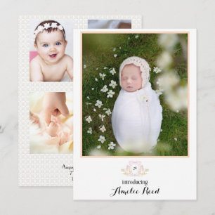 First Baby Announcements Pink Rocking Horse Photo 