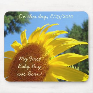 First Baby Boy was Born! mousepad Sunflowers