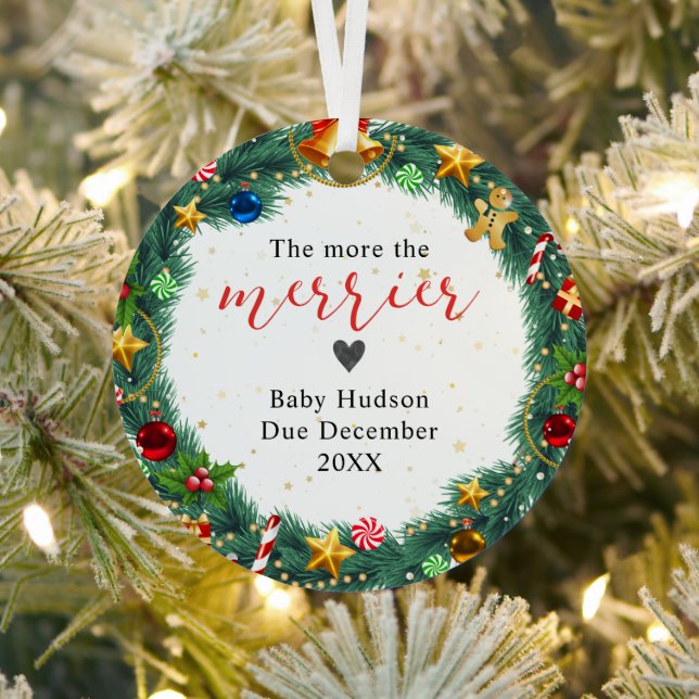 First Baby Expecting Parents To Be Christmas Metal Ornament (Insitu)