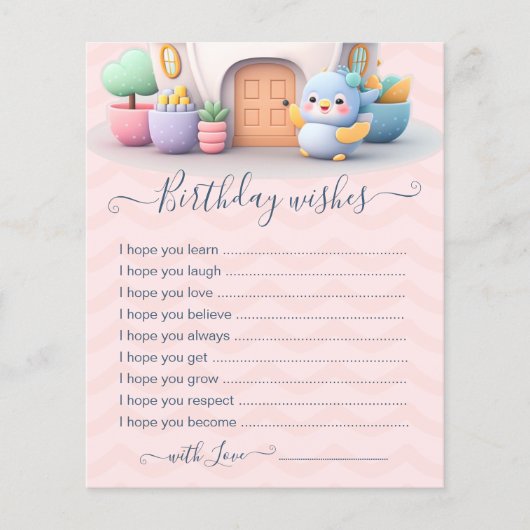 First Baby Girl Birthday wish card (Front)