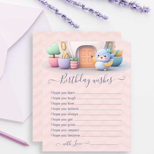 First Baby Girl Birthday wish card