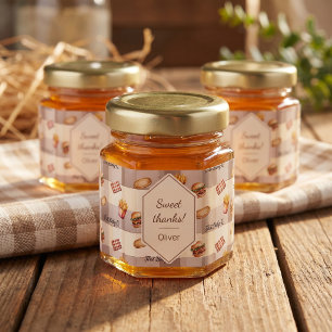 First Baby-Q BBQ 1st Birthday Boy Sweet Thank You Honey Jar Favors