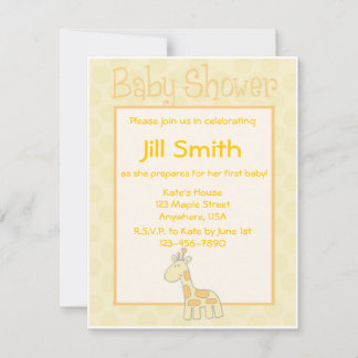 First Baby Shower - Yellow Invitation