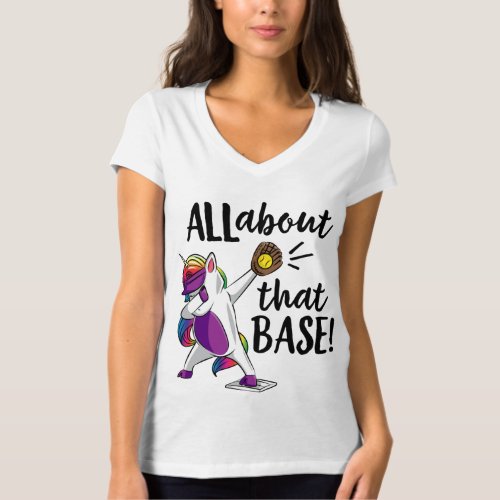 First Baseman Dabbing Unicorn Softball T_Shirt
