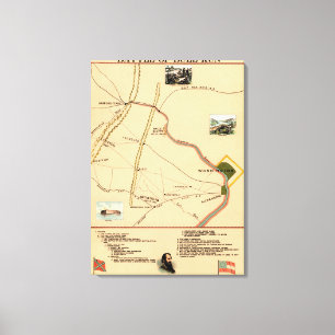 First Battle of Bull Run - Civil War Panoramic 3 Canvas Print