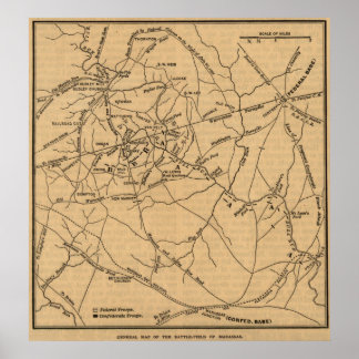 First Battle of Bull Run - Civil War Panoramic 3 Poster