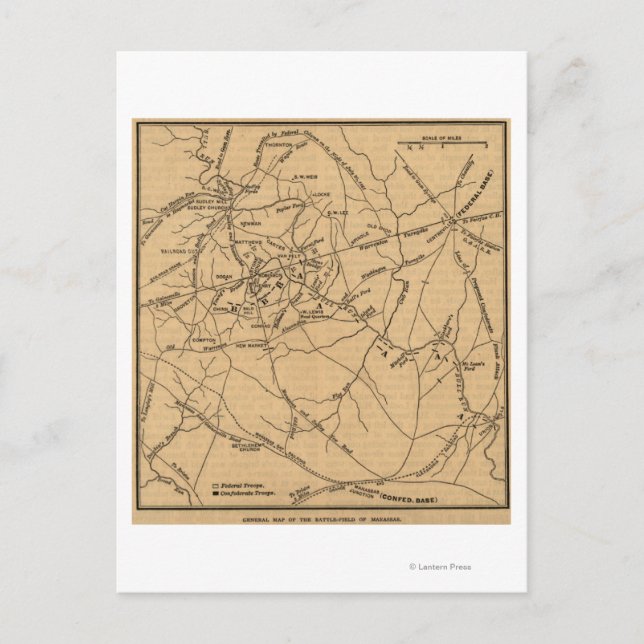 First Battle of Bull Run - Civil War Panoramic 5 Postcard (Front)