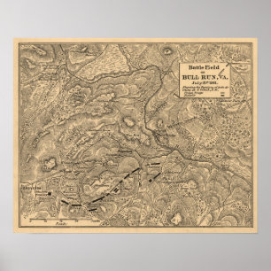 First Battle of Bull Run - Civil War Panoramic 5 Poster