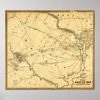 First Battle of Bull Run - Civil War Panoramic 7 Poster