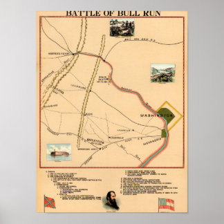 First Battle of Bull Run - Civil War Panoramic 9 Poster