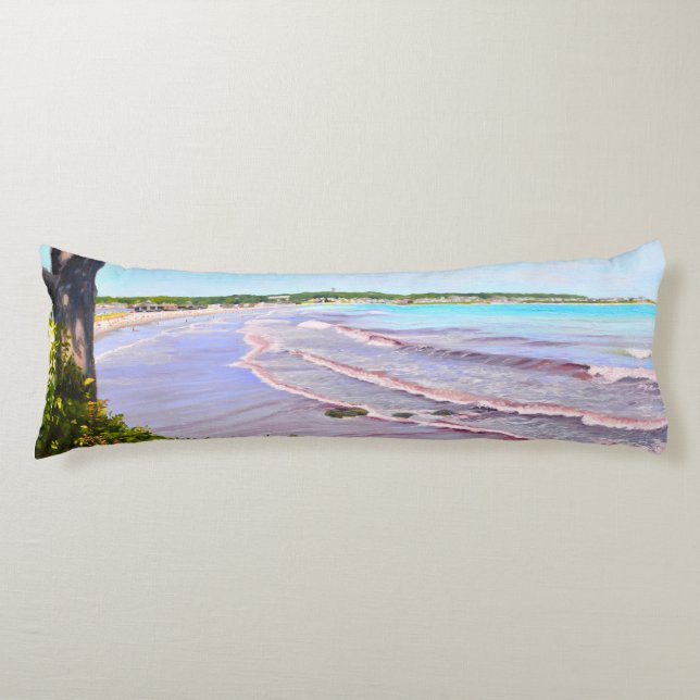 First Beach Easton's Beach Newport RI Body Pillow (Front)