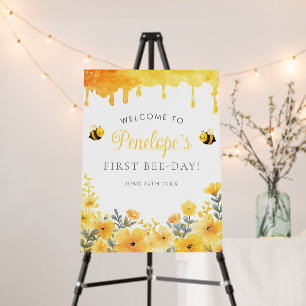 First Bee Day 1st Birthday Welcome Sign